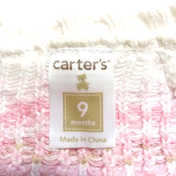 Carter's , White, knit, button-up, cardigan US 9 Month - Picture 4 of 6
